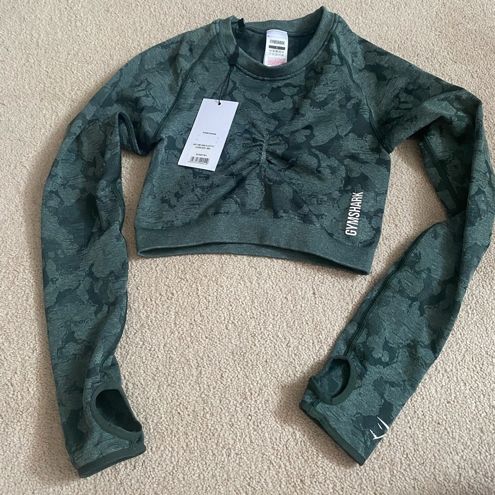 green camo workout shirt #gymshark